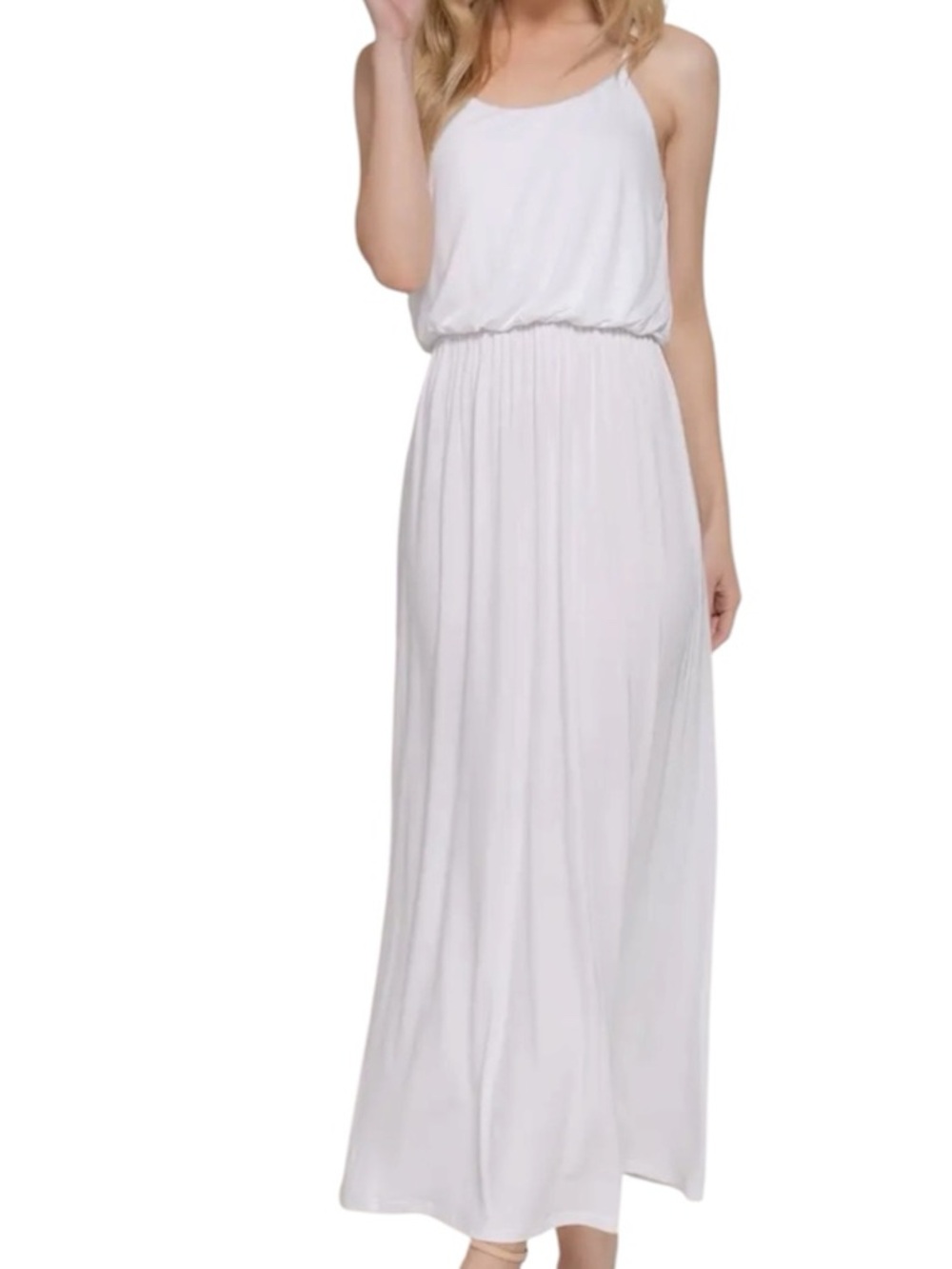 Tacera white Maxi Dress
